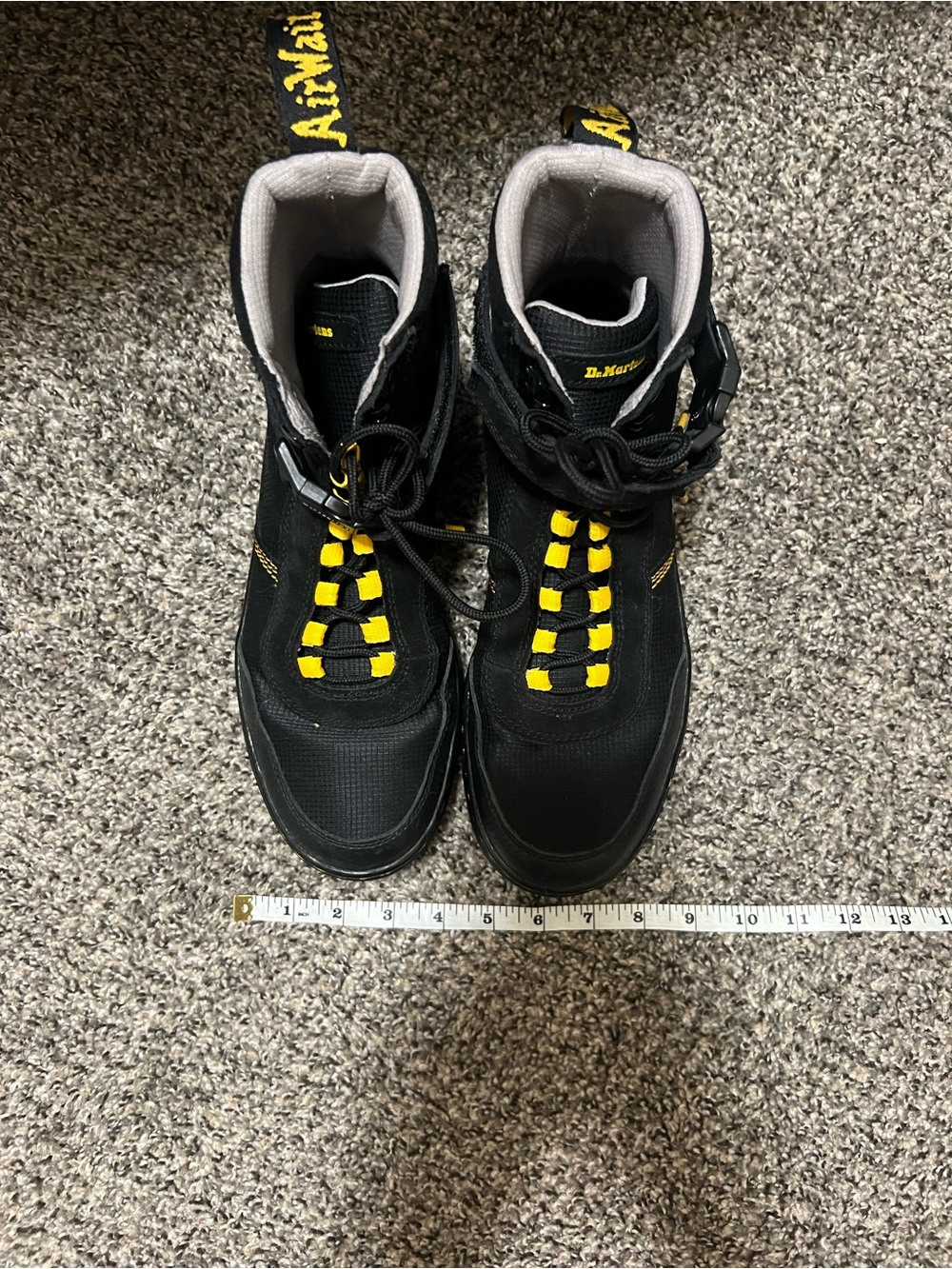 Dr. Martens Women’s Black and Yellow Lace-Up Combat Boots - Picture 15 of 15